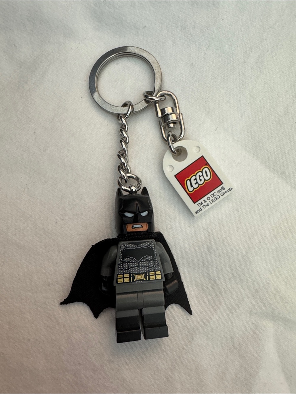 Lego Batman Minifigure Keychain - Black, Gray & Gold